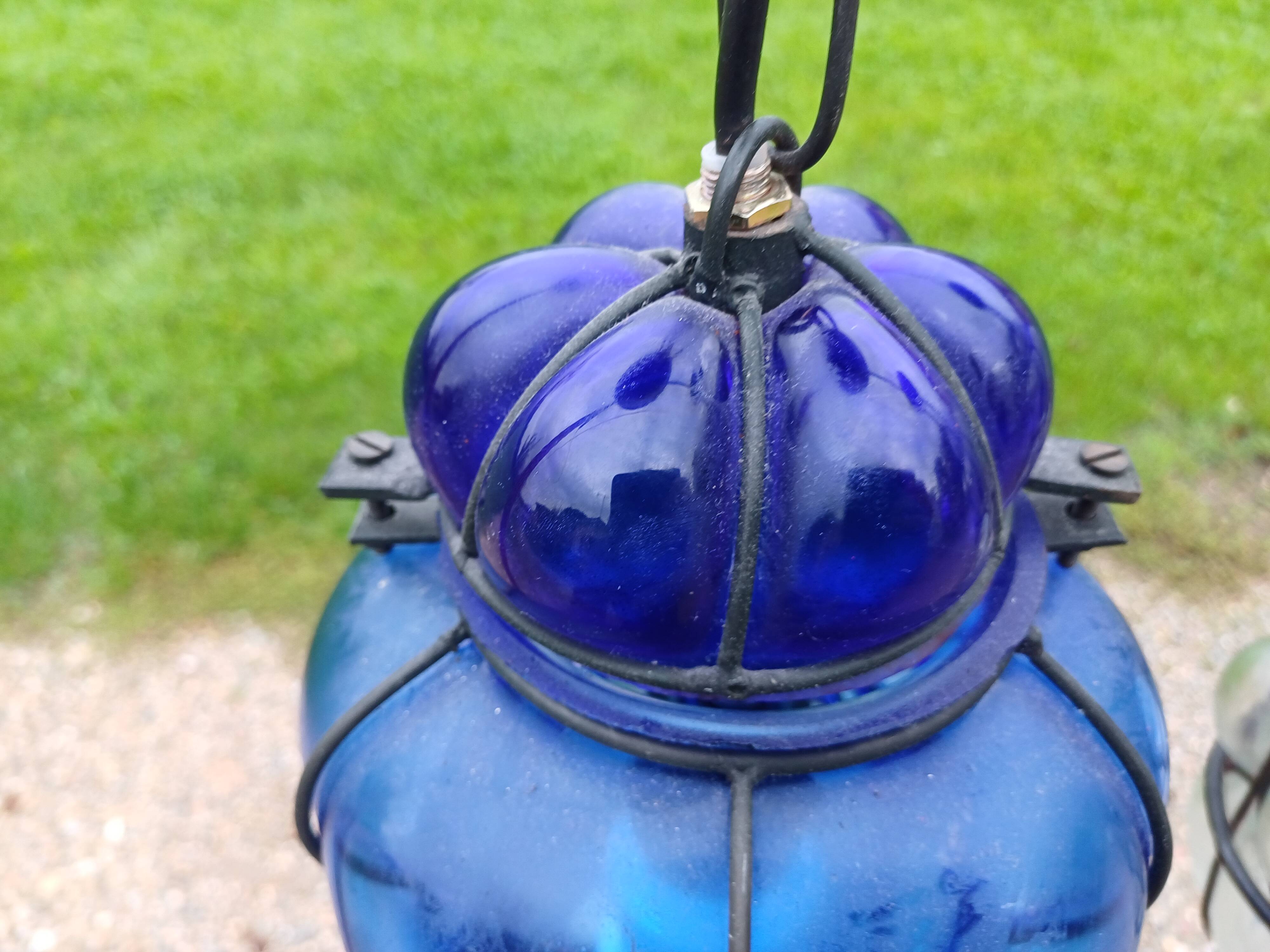 Pair of Blown Glass Suspensions