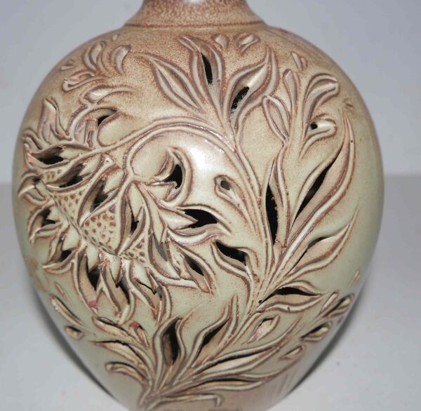 Pied de lampe ou veilleuse vintage J Mateo Vallauris en grès
