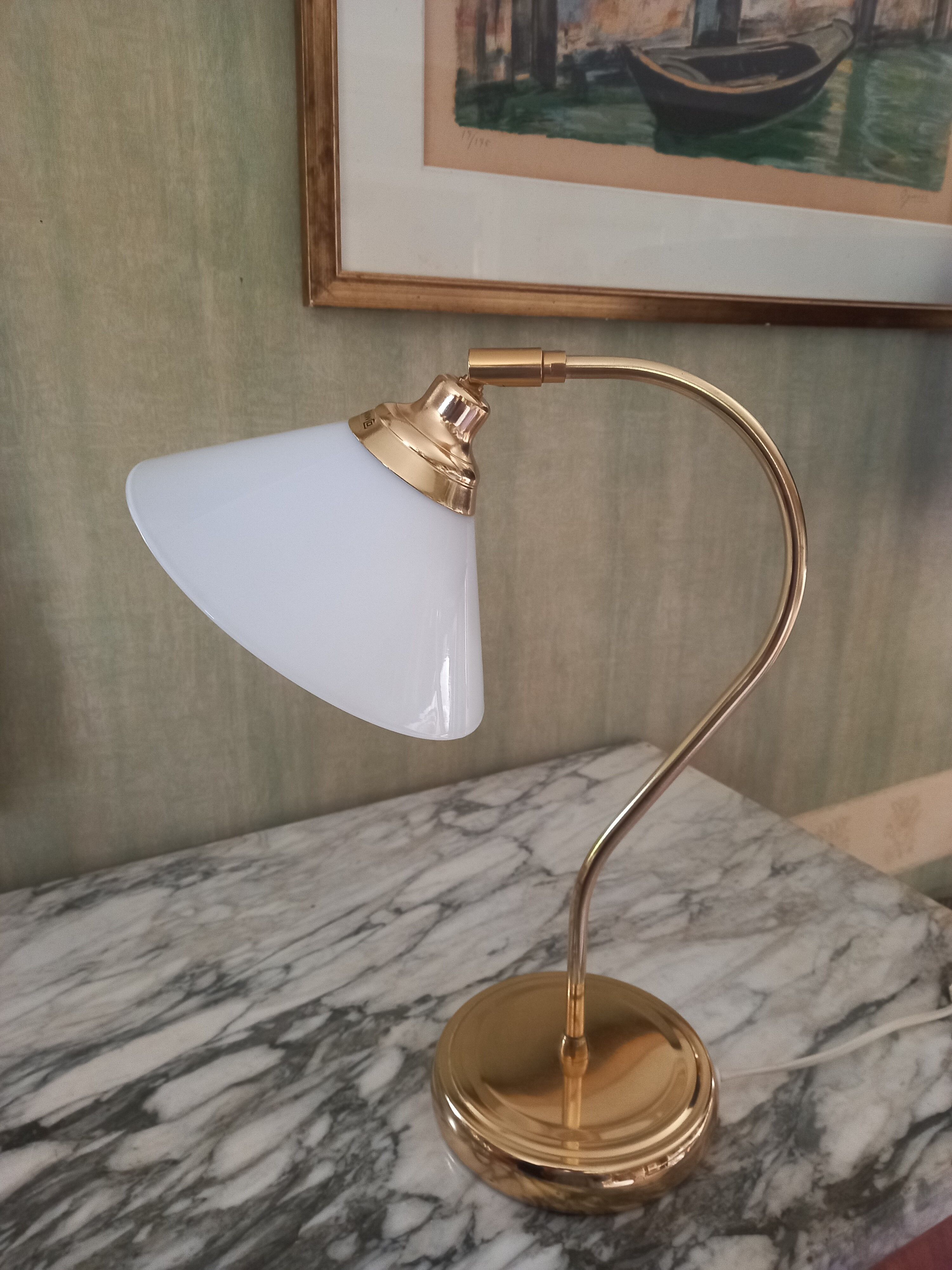 Lampe vintage opaline
