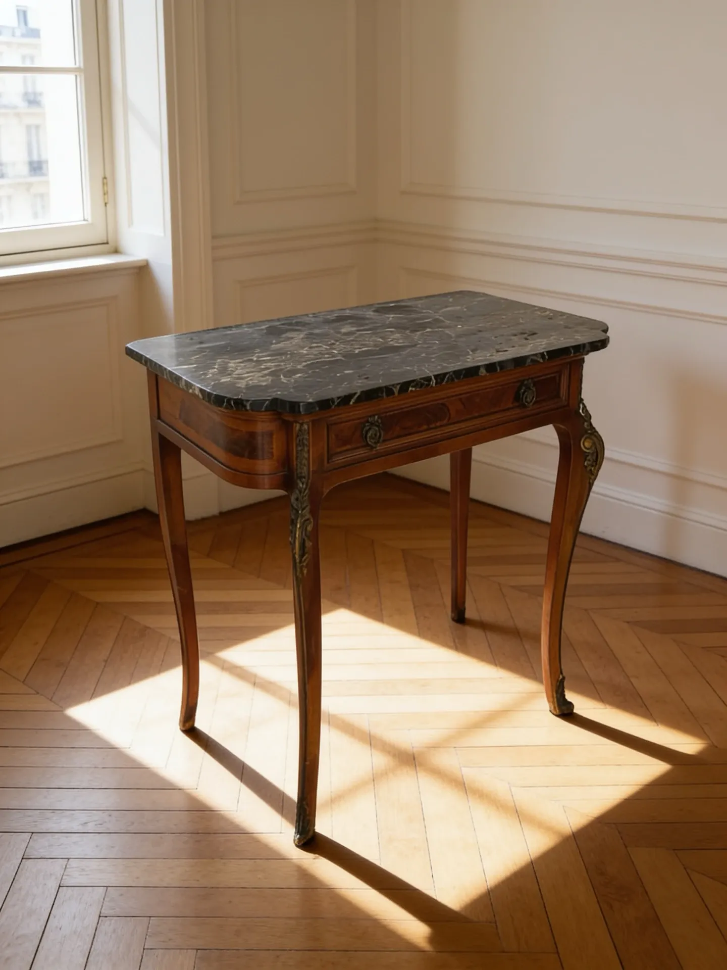 Console Table with Marble Top – 19th Century
