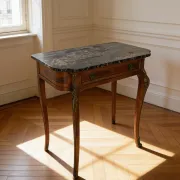 Table console avec plateau en marbre – 19e siècle