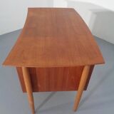 Vintage Danish Curved Teak Desk, 1960s