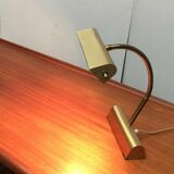 Mid-century brass swan neck table lamp in Hollywood Regency style from the 1960s.