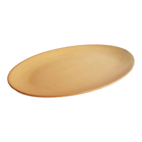 Plat ovale en gres Cnp gres village France vintage