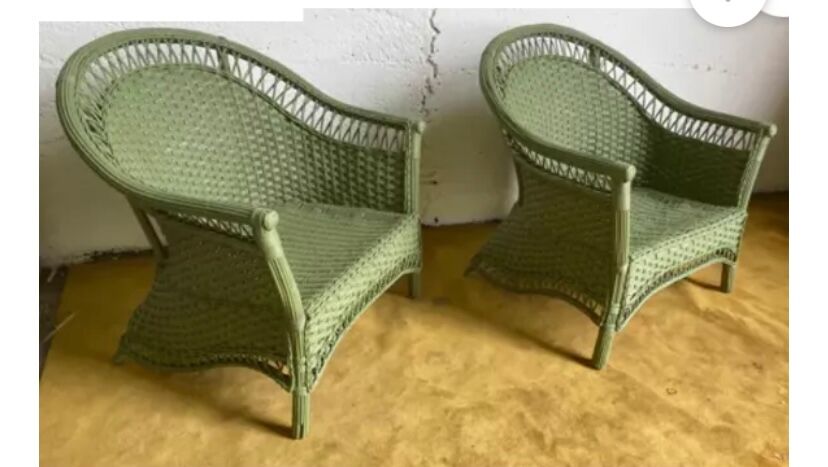Paire de fauteuils rotin