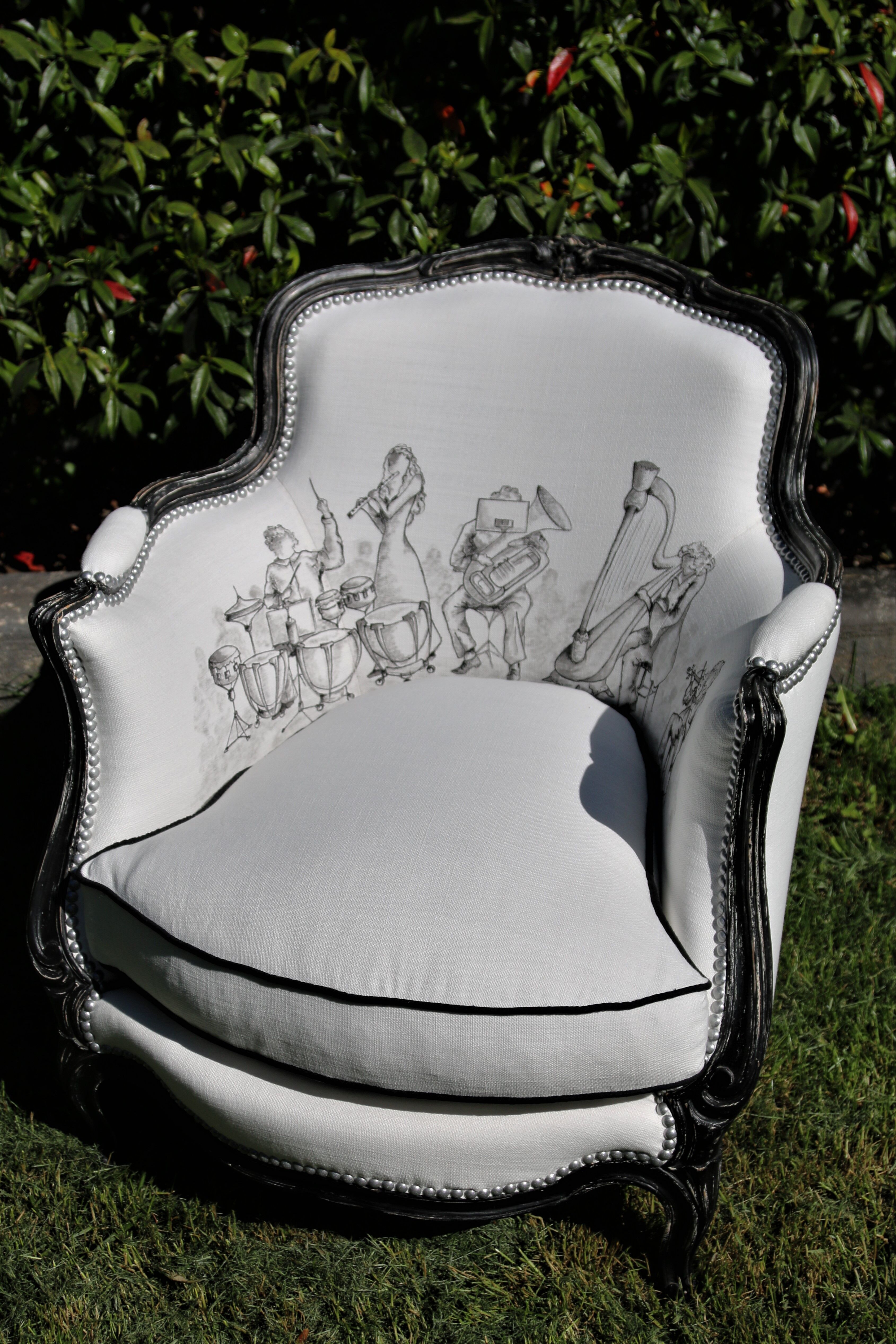 Louis XV style bergère revamped