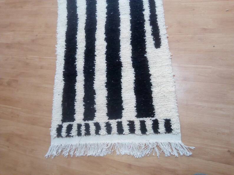 Tapis coureur en laine - style berbère tissé à la main du Maroc - 300 x 78 cm