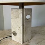 Mid Century Modernist Brutalist Italian Travertine table lamp, 1960s