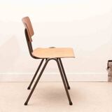 Vintage Eromes oak and gray chair, square seat