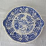 Round ceramic faience dish villeroy boch burgerland blue