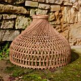 Large rattan pendant light, handmade, 55x40cm