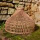 Large rattan pendant light, handmade, 55x40cm