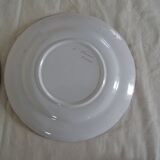 2 flat plates red flower faience Saint Clément