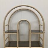 Vintage large Bamboo and Rattan display cabinet, 1980’s