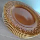 Assiettes majolaine ocre marron caramel 