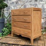 Commode vintage chêne brut massif 1950