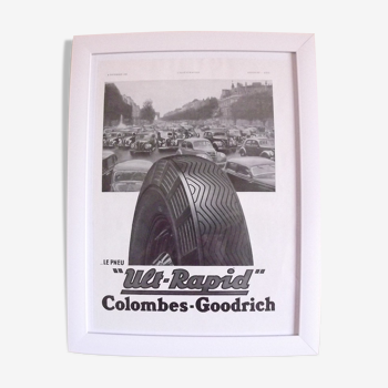 Affiche pub papier pneux colombes-goodrich 1938