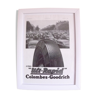 Affiche pub papier pneux colombes-goodrich 1938