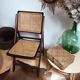 Vintage wood chair and folding cannage 60s