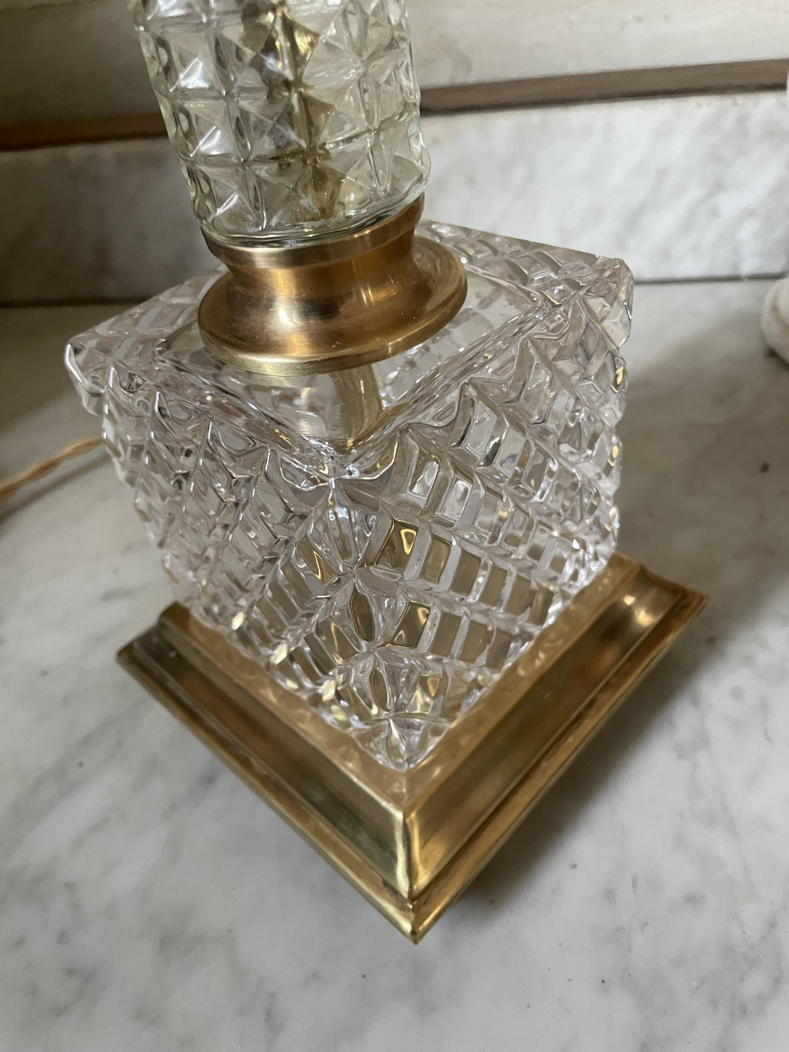 Brass, glass and crystal lamp v