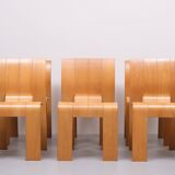 6 Gijs Bakker Strip Chairs for castelyn 1970s