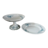 2 antique ironstone compote dishes