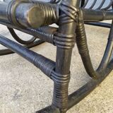 Rocking-chair en rotin noir