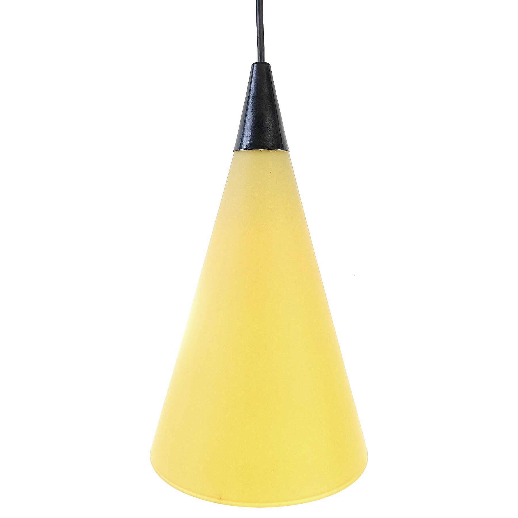 Vintage yellow glass pendant lamp