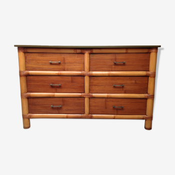 Commode buffet bois et bambou