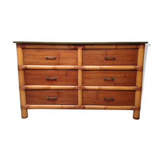 Commode buffet bois et bambou
