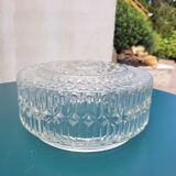 Round cast glass ceiling lamp