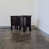 Vintage oak stools made in Worpswede Germany
