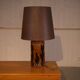 Ceramic lamp with bamboo decor, 1960s