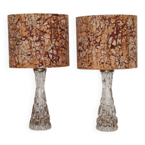 Paire de lampes en cristal - carl fagerlund