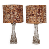 Pair of crystal lamps model RD477 by Carl Fagerlund