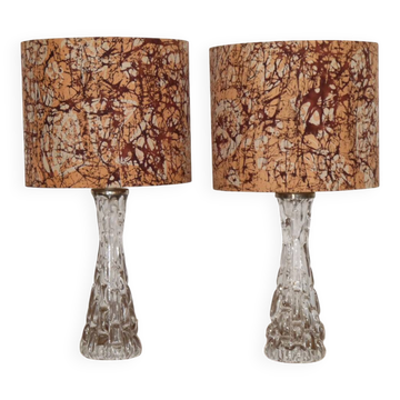 Paire de lampes en cristal  modele RD477 de Carl fagerlund