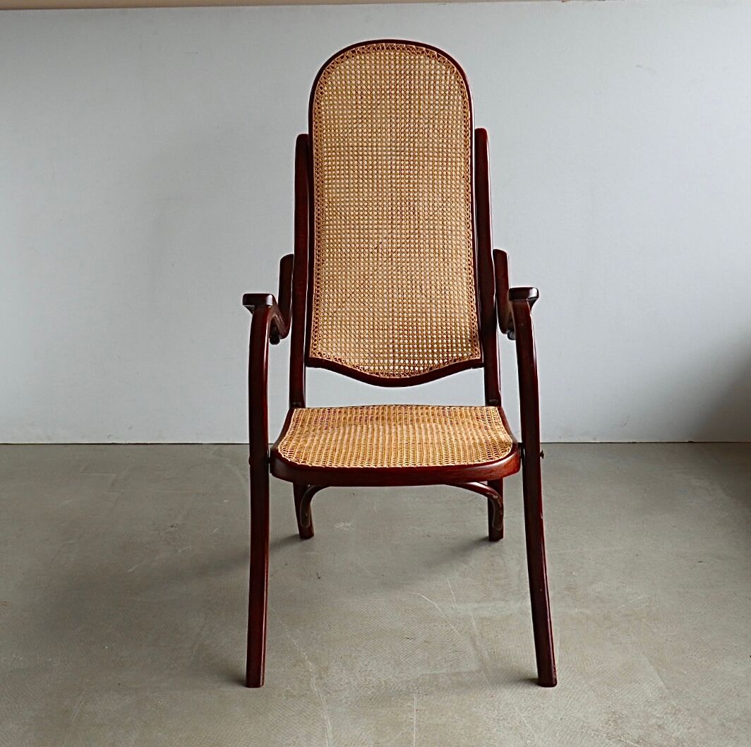 Thonet No. 1 Bentwood and Webbing Folding Arm Chair
