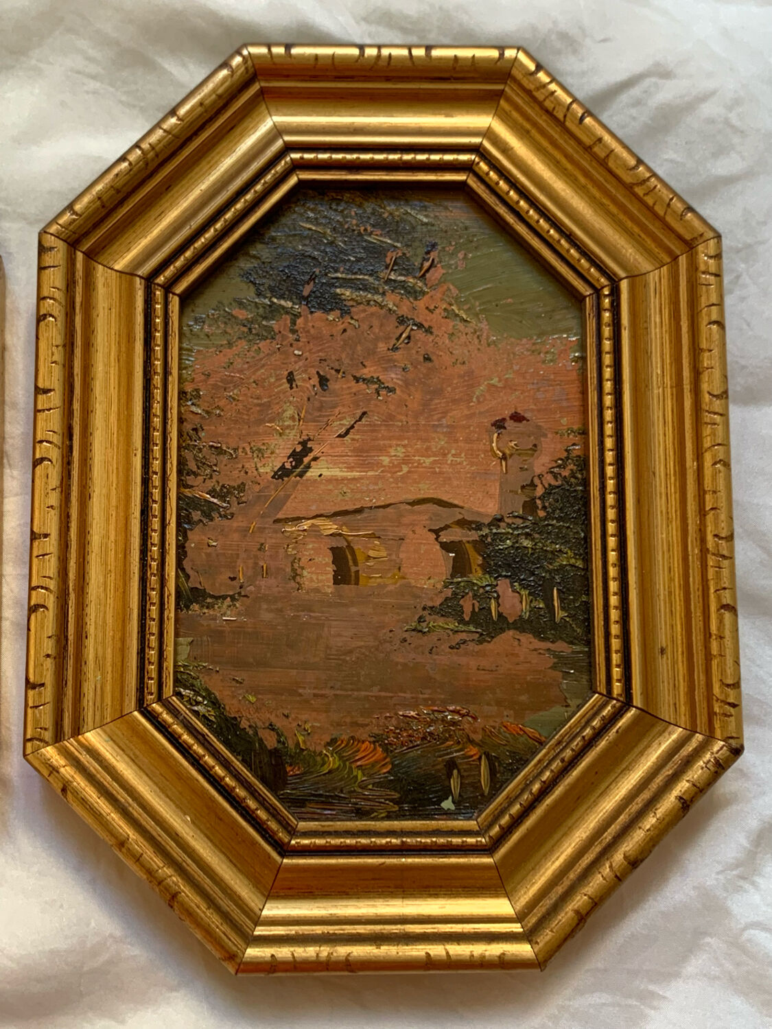 Lot 2 old paintings oil painting signed
