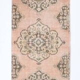 3x12 Pink & Brown Madallion Pattern Persian Runner Rug, 79x382Cm