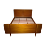 Bed, 2 people, branded effect décor, Scandinavian teak design, 50s / 60s