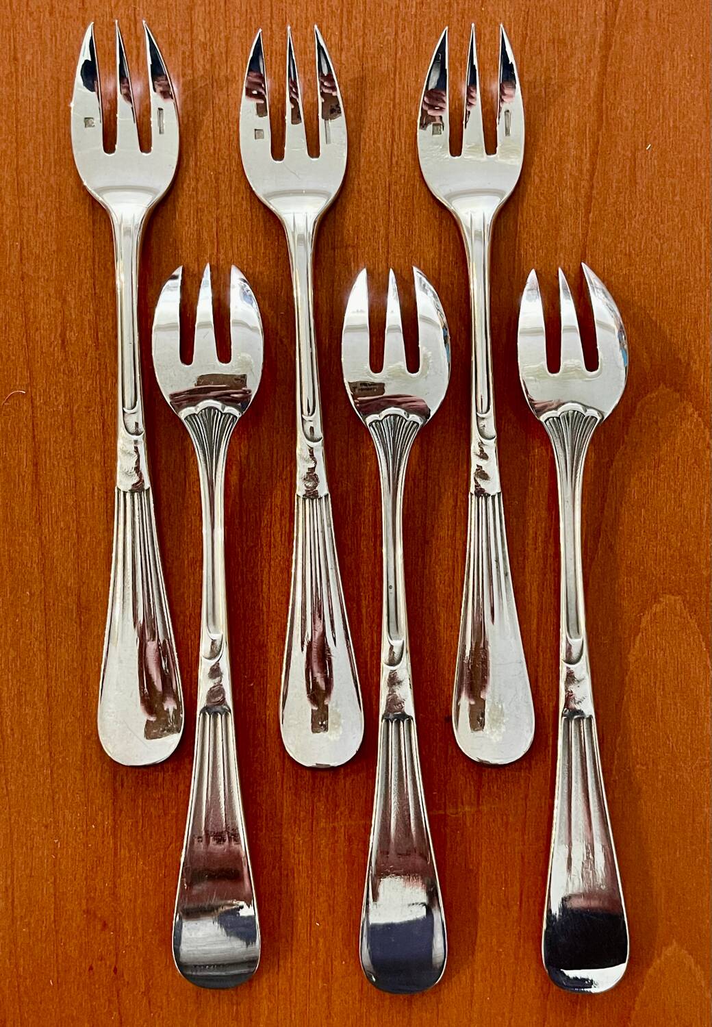 Christofle hemerocallis art nouveau, 6 oyster forks