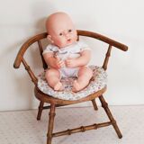 Vintage doll chair, in wood, and Liberty cushion