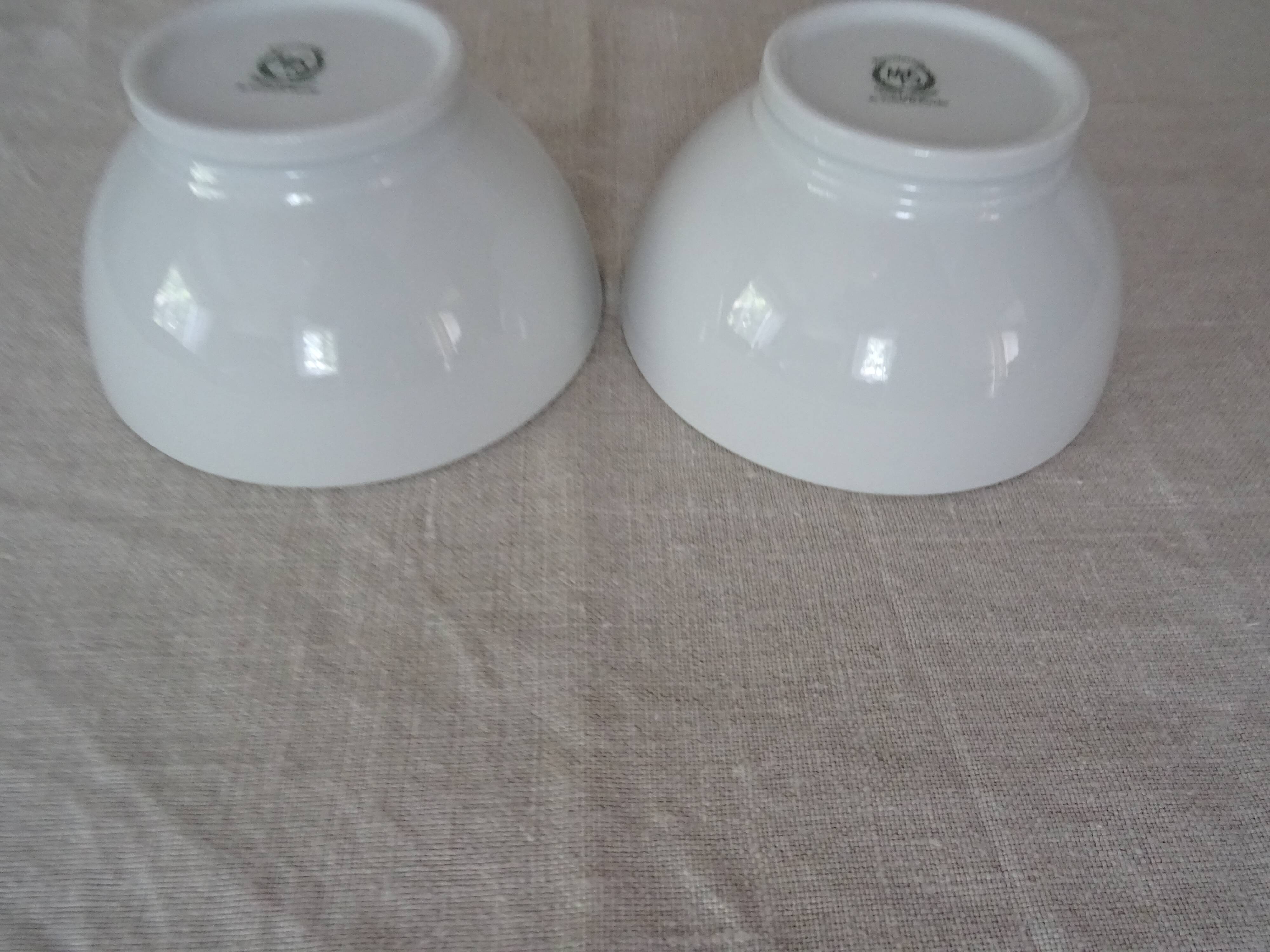 2 Large white porcelain bowls of the Limousin