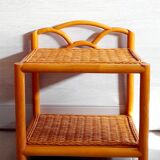 60s rattan bedside table