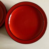 Set of 10 plates 1970 in red stoneware design Hertha Bengtson Thomas Rosenthal Scandinavian