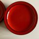 Set of 10 plates 1970 in red stoneware design Hertha Bengtson Thomas Rosenthal Scandinavian