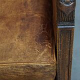 Sheepskin Leather Art Deco Design Armchair
