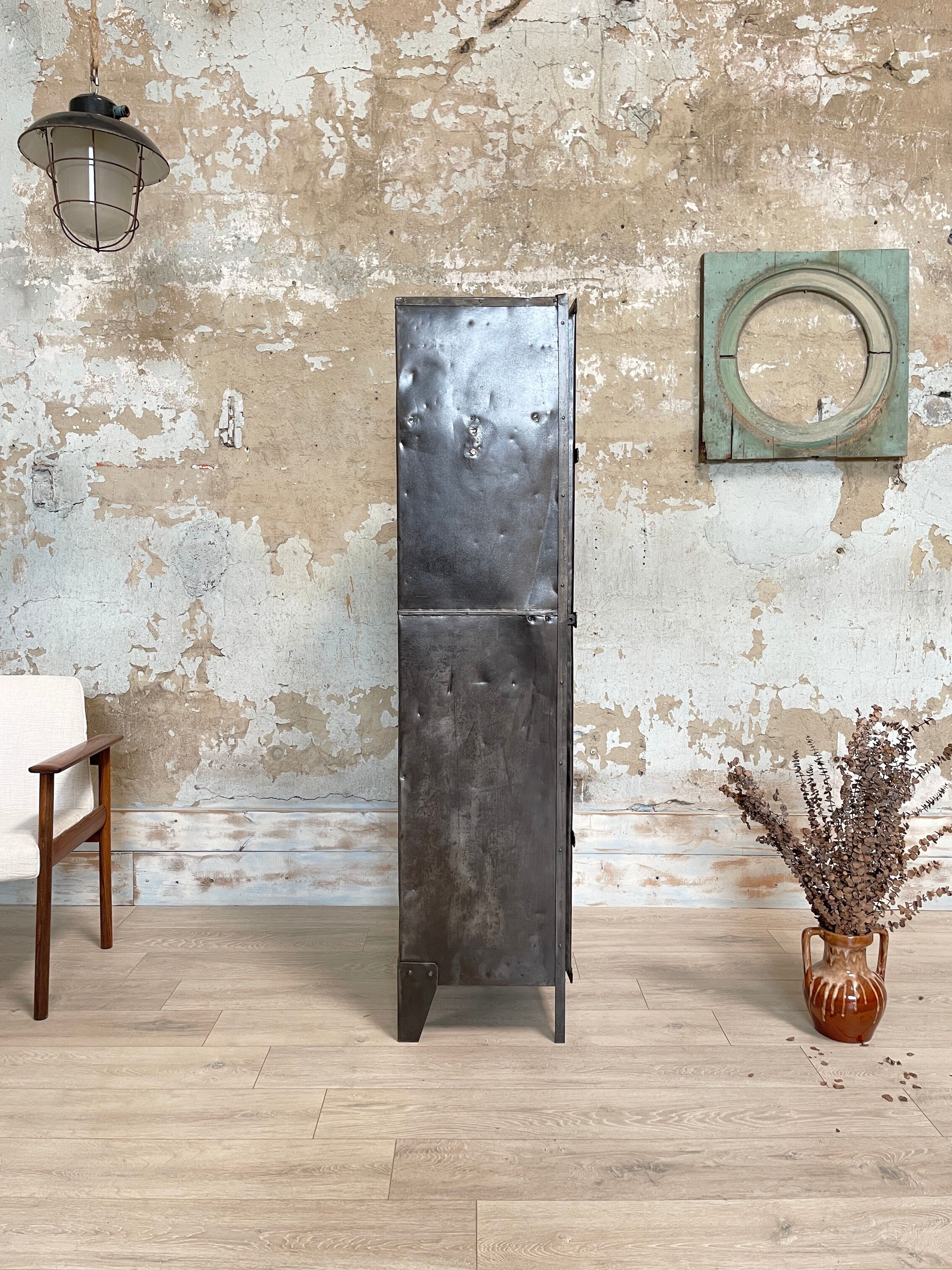 Industrial metal locker room