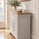 Buffet style Louis-Philippe in cherry wood – pearl grey & natural wood.