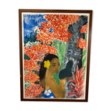 Tahitian portrait signed Magnard